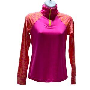 90 DEGREE Activewear Top Girls Pink Color-block Stretch LS  Pullover Size L/12